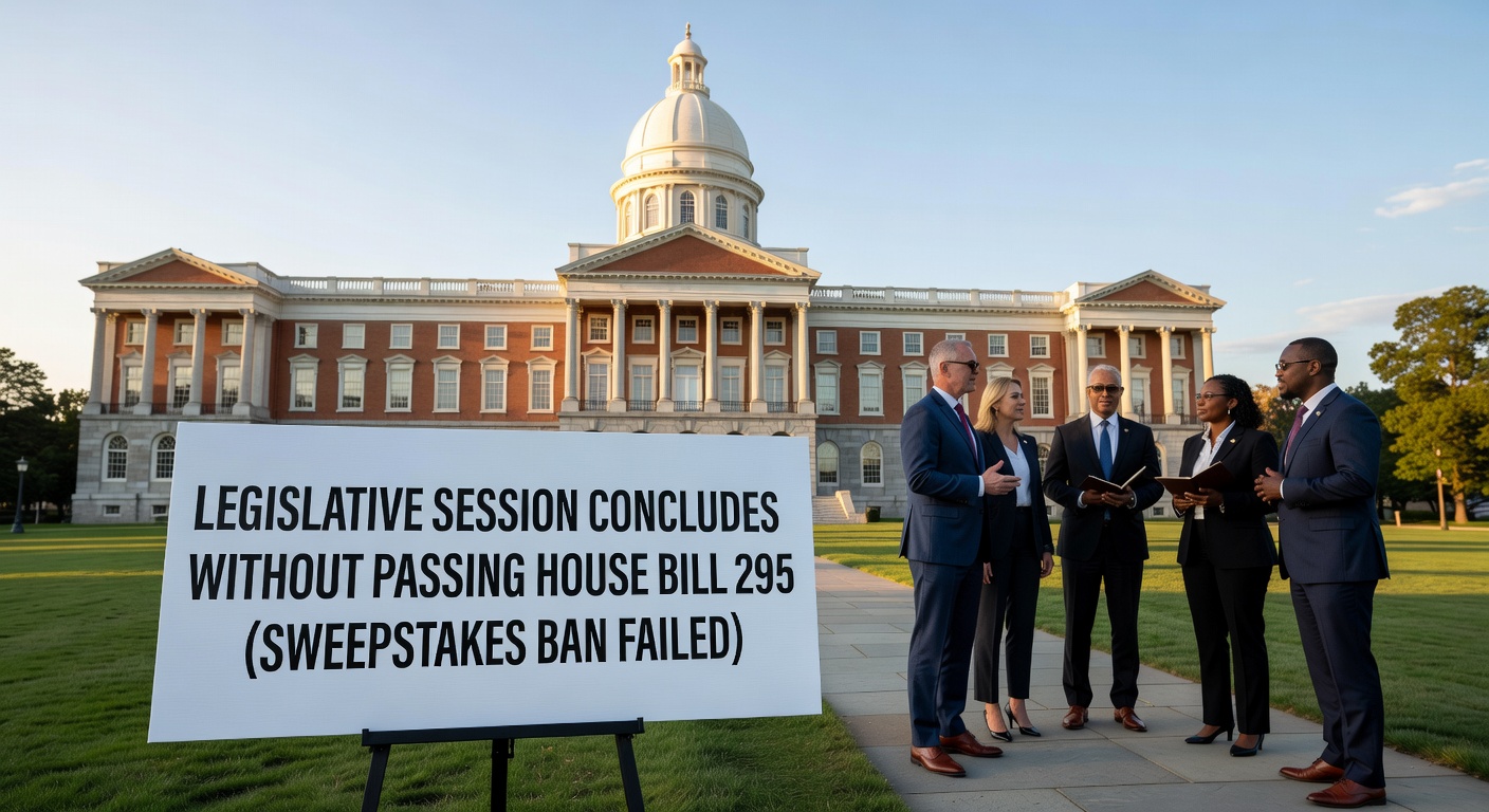Maryland Lottery and Gaming Control Agency logo alongside enforcement documents, illustrating ongoing crackdowns on unlicensed gaming sites