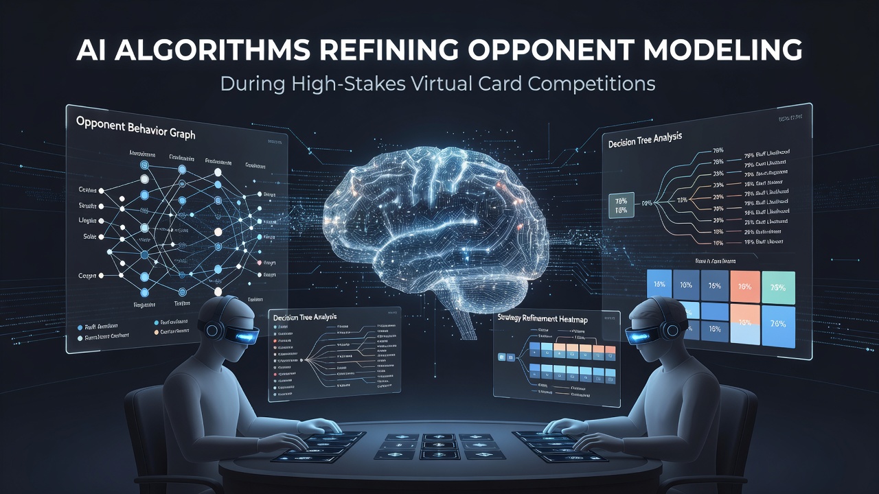 AI systems analyzing poker gameplay data in virtual card competitions