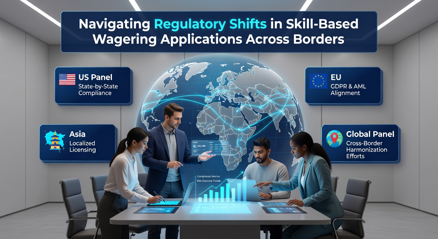 Team analyzing international gaming regulations and border compliance maps