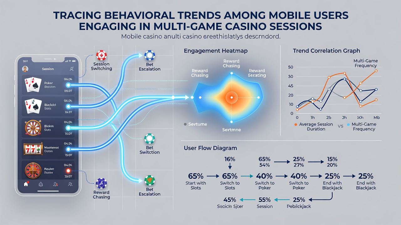 Analytics dashboard displaying mobile user behavior across multiple casino game categories